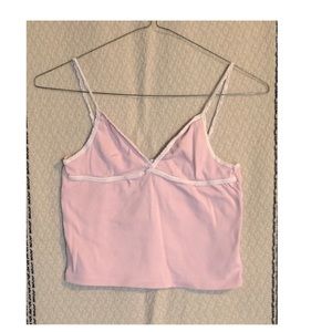 JUNIORS John Galt pink babydoll crop top 100% cotton